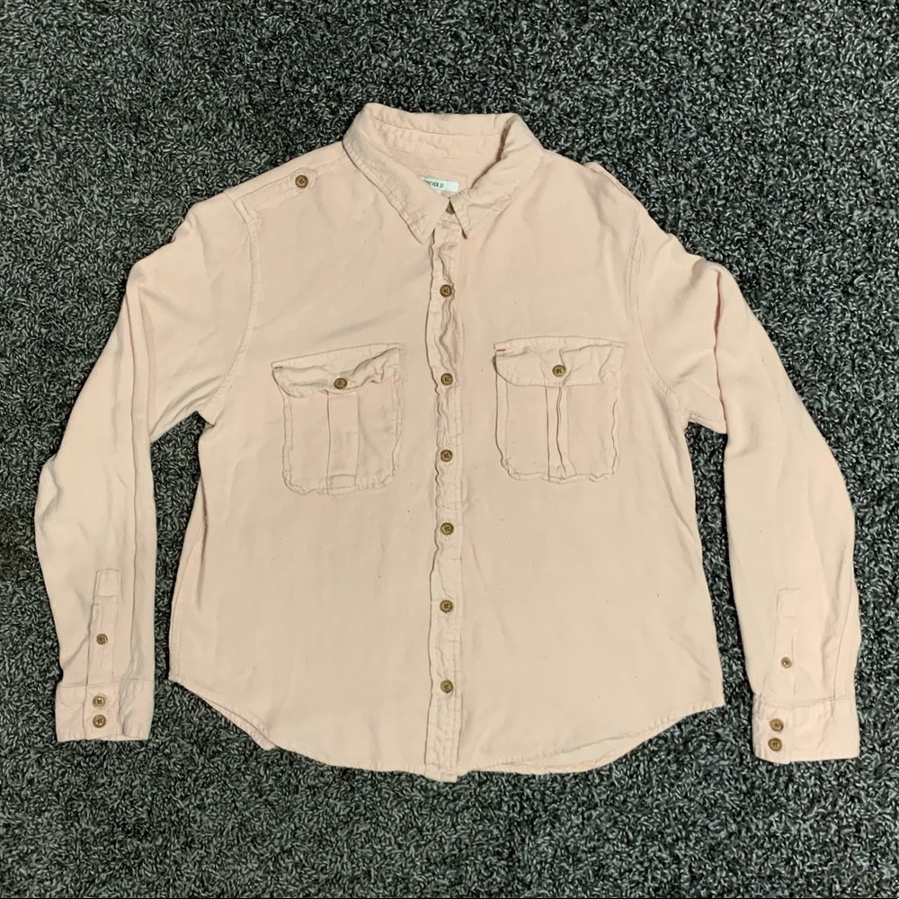 Pink button down flannel shirt soft material from Forever 21